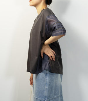 はしごレースシルケットカットソー