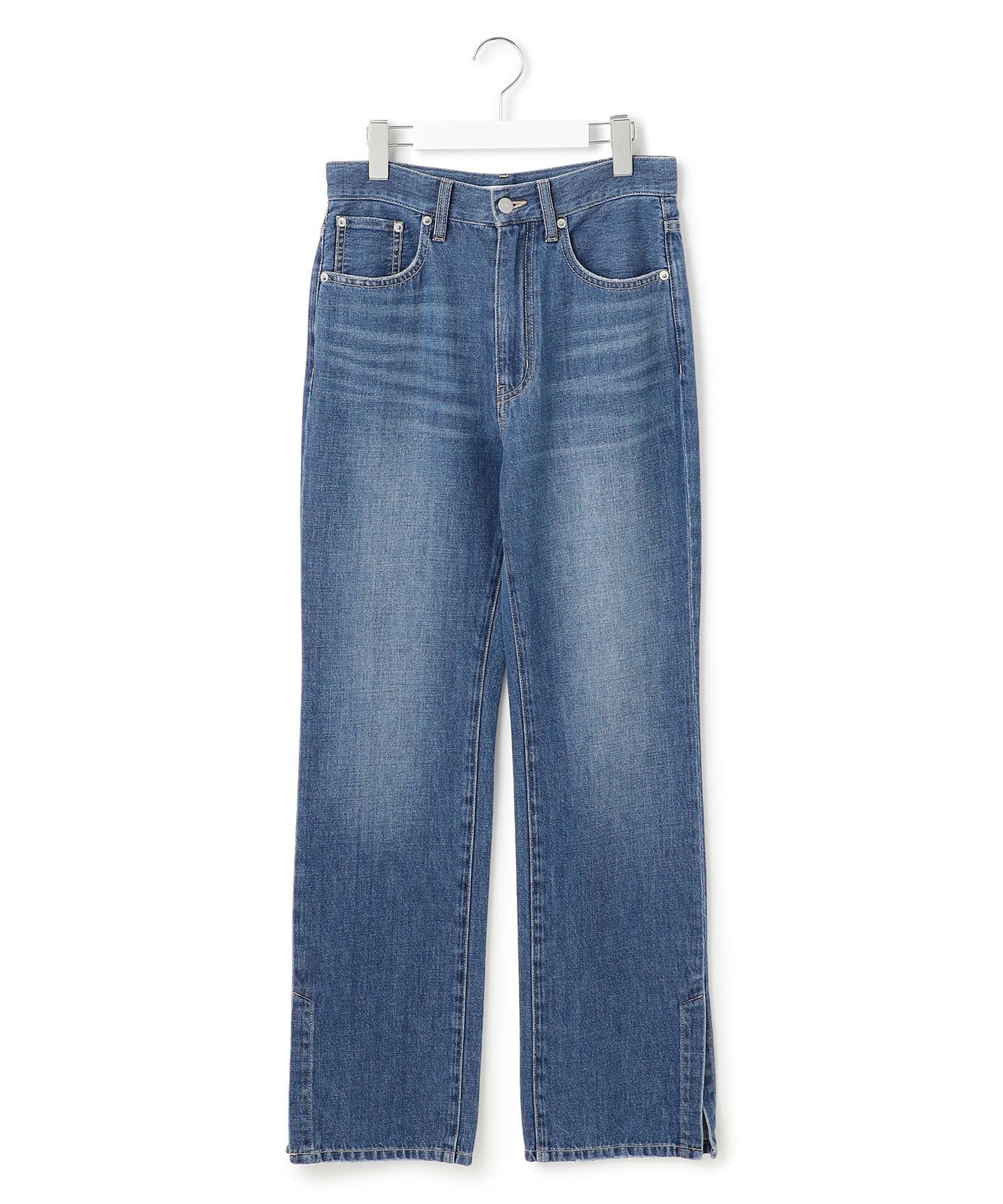 スリット ストレート デニム