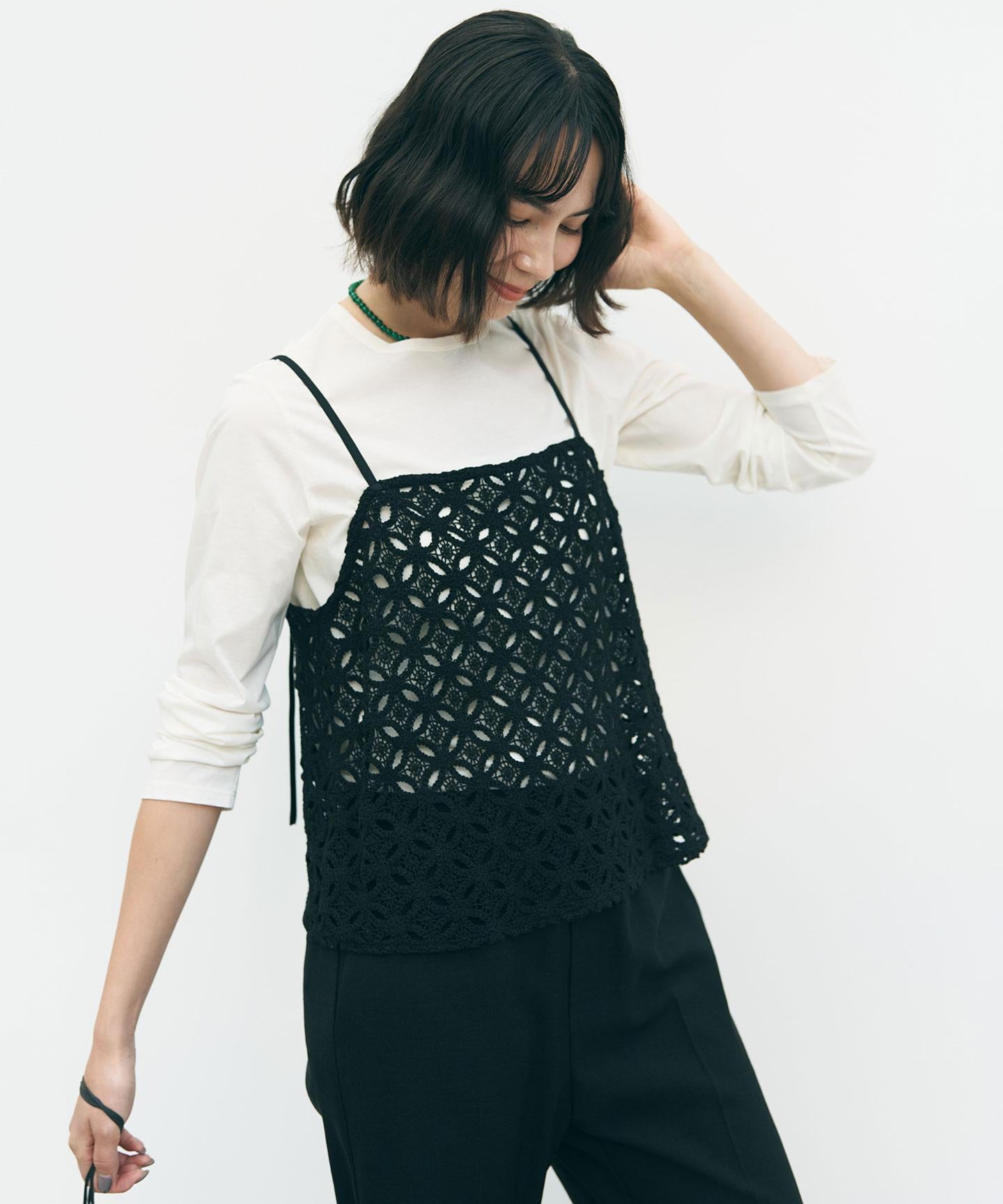 ラッセルレース キャミレイヤード Tシャツ