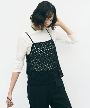 ラッセルレース キャミレイヤード Tシャツ