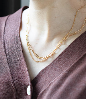 オーバルチェーンツインネックレス