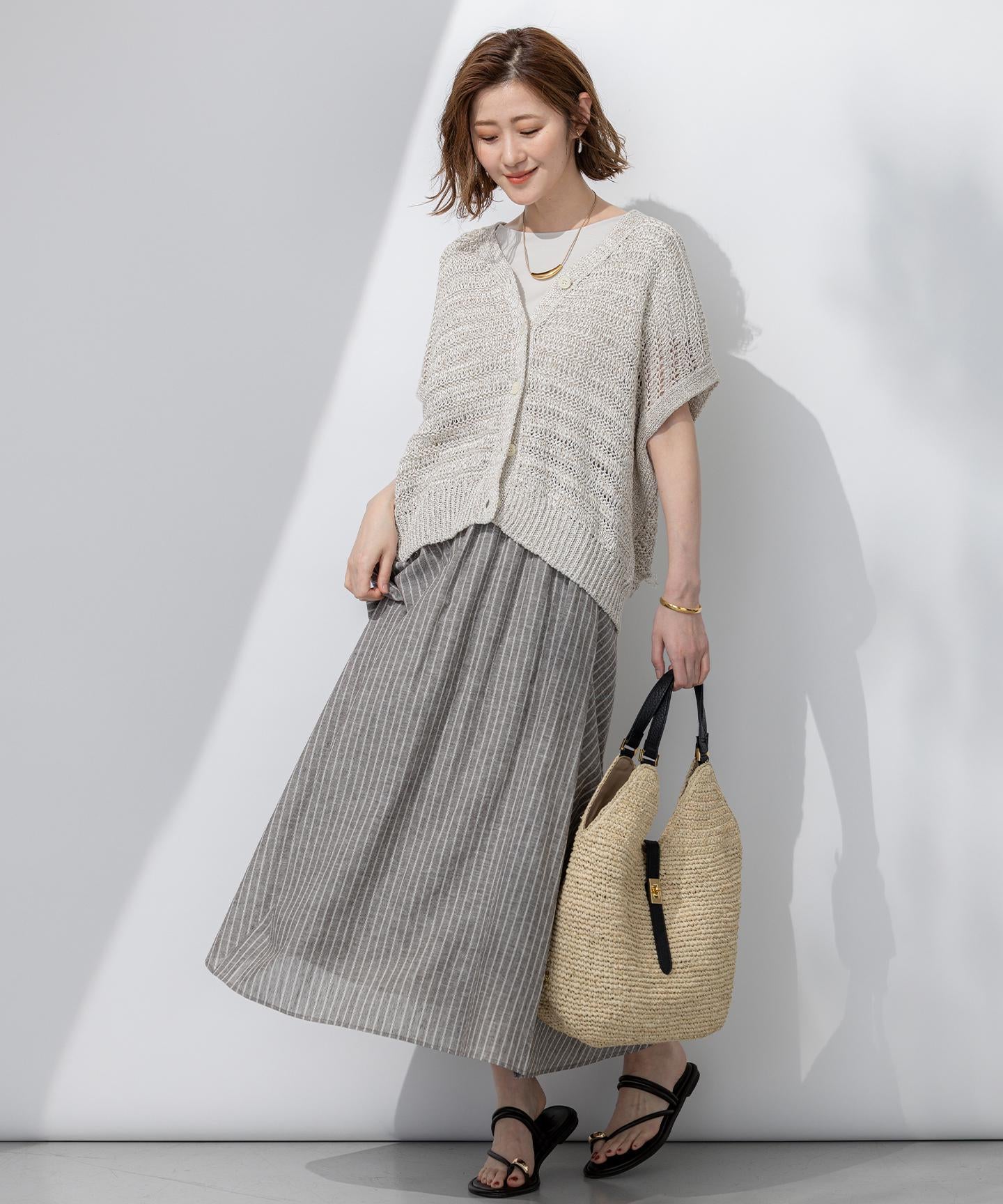 テープミックススカシ ドルマン ニットベスト