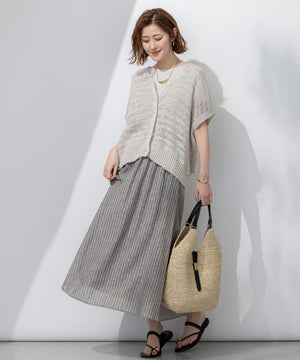 テープミックススカシ ドルマン ニットベスト