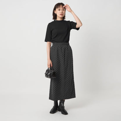 ニットライク モックネック カットソー