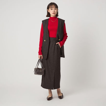 ［size SHORTあり］スラブ サイド スリット タイト スカート