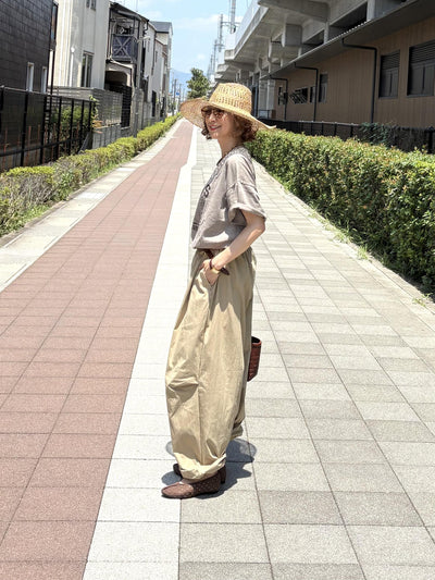 コットンワイドバレルパンツ