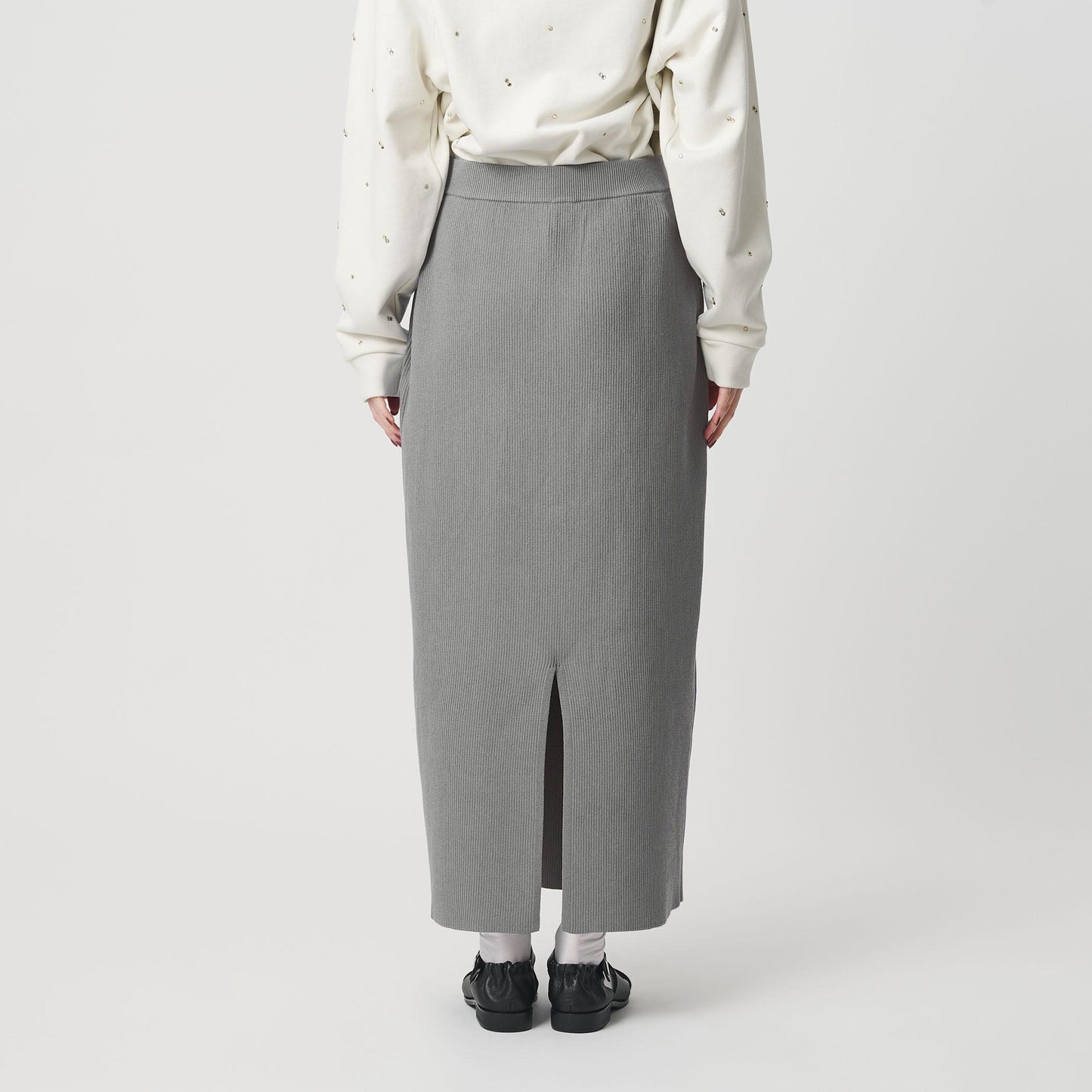 【WEB限定 Wardrobe DAILY MINIMAL】ポリエステルコットン リブニットタイトスカート ウォッシャブル