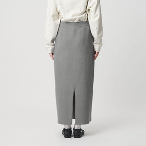 【WEB限定 Wardrobe DAILY MINIMAL】ポリエステルコットン リブニットタイトスカート ウォッシャブル