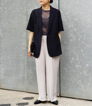 パウダーサテンエアリーイージーパンツ