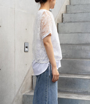 レースドッキングカットソートップス