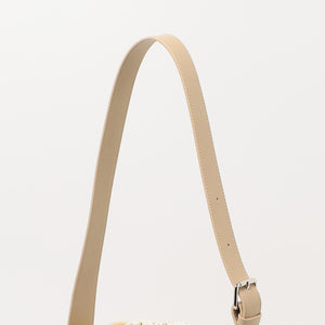 レザーライク×メッシュ コンビ ショルダーバッグ