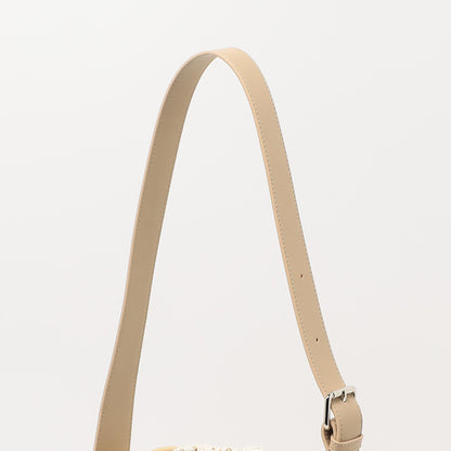 レザーライク×メッシュ コンビ ショルダーバッグ