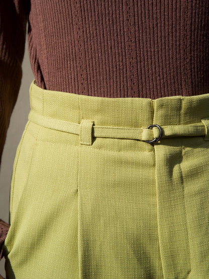 9分丈ハイウエストワイドパンツ