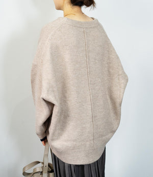 バイカラールーズVネックニット