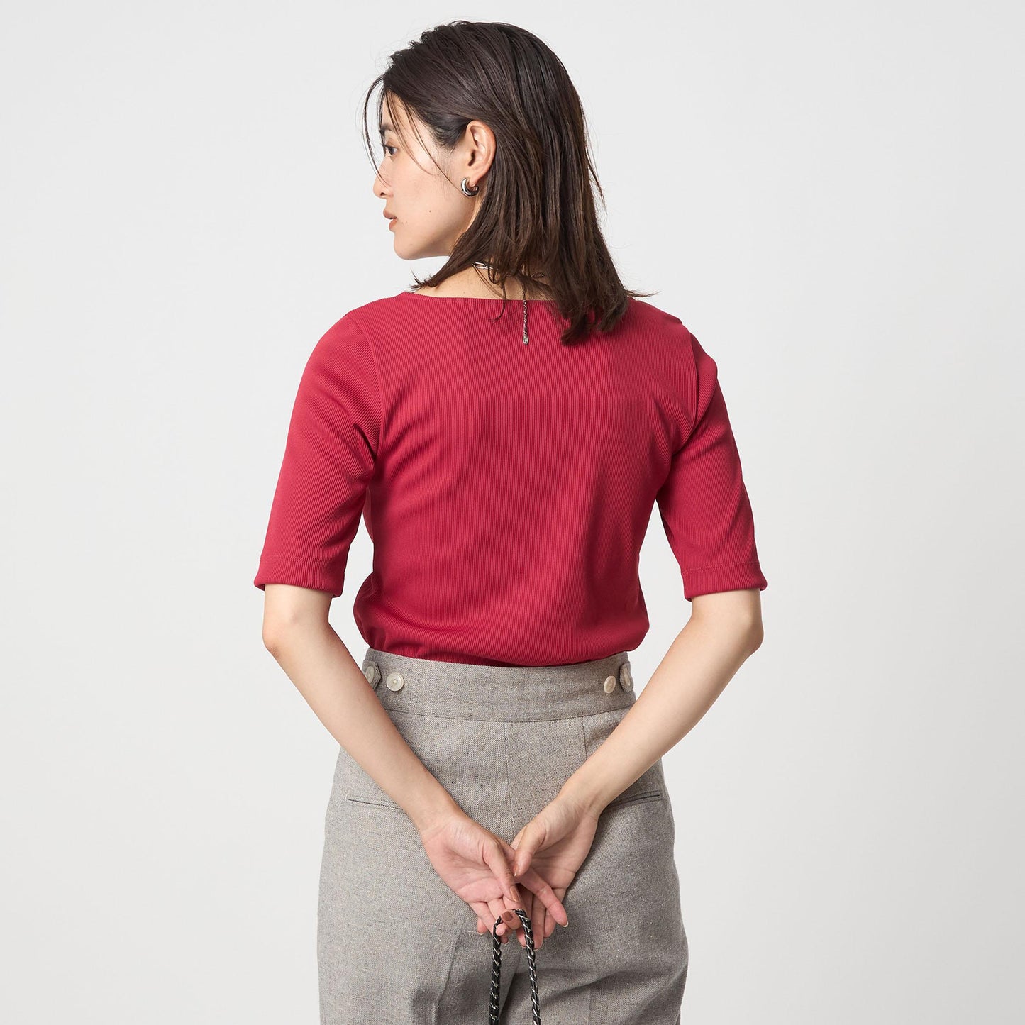 ニットライク スクエアネック カットソー