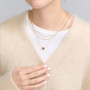 イビツ ハート 3連ネックレス