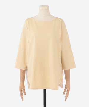 7分袖異素材切替カットソー