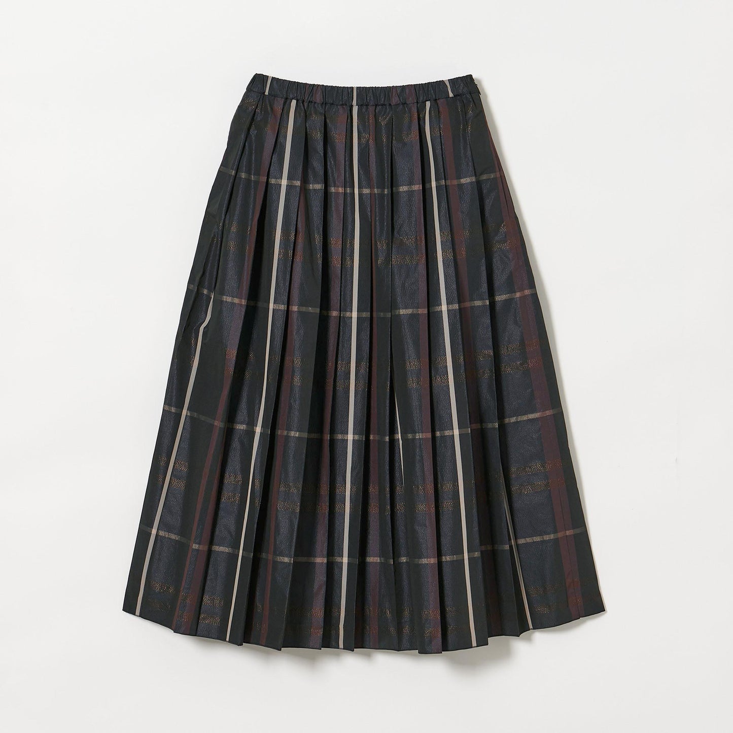 チェック タフタ プリーツスカート