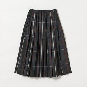 チェック タフタ プリーツスカート