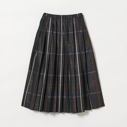 チェック タフタ プリーツスカート