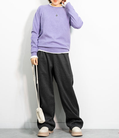 ヘリンボーン裏起毛イージーパンツ