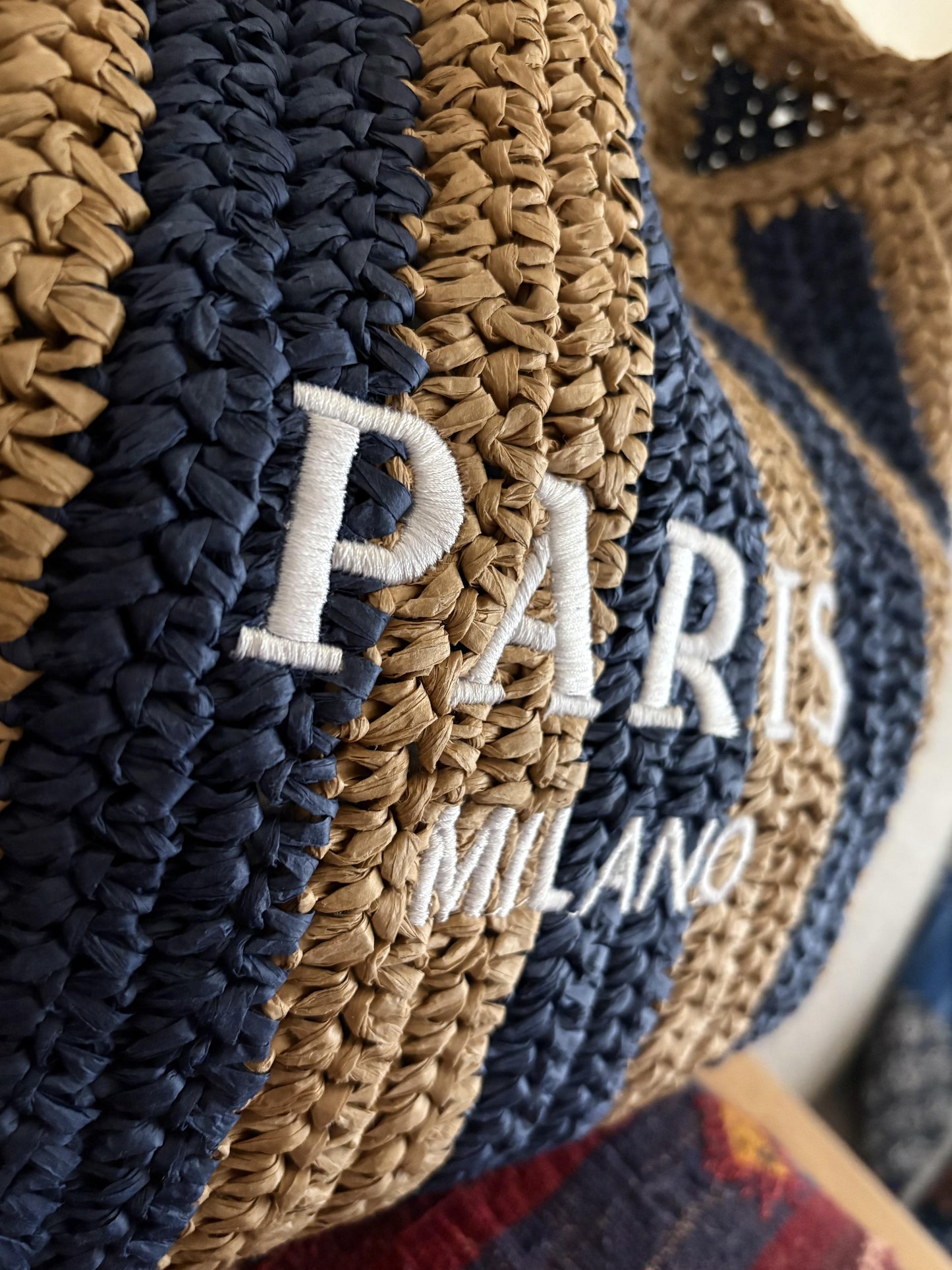 PARISストライプ メッシュトート