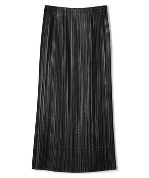 レザー ライク サテン プリーツスカート（uncrave WHITE）