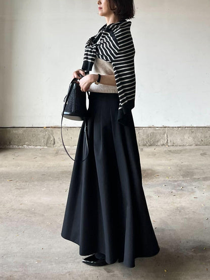 ゆったりボーダーニットカーディガン