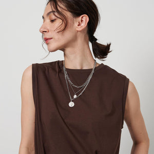 ミックスチェーン コインネックレス-3WAY-