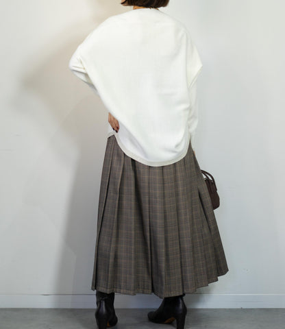 ラメボートネックラウンドニット