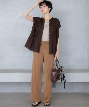 スエーディーサテン ワイド パンツ