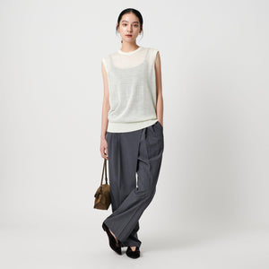 ウールナイロン シアーノースリーブニット