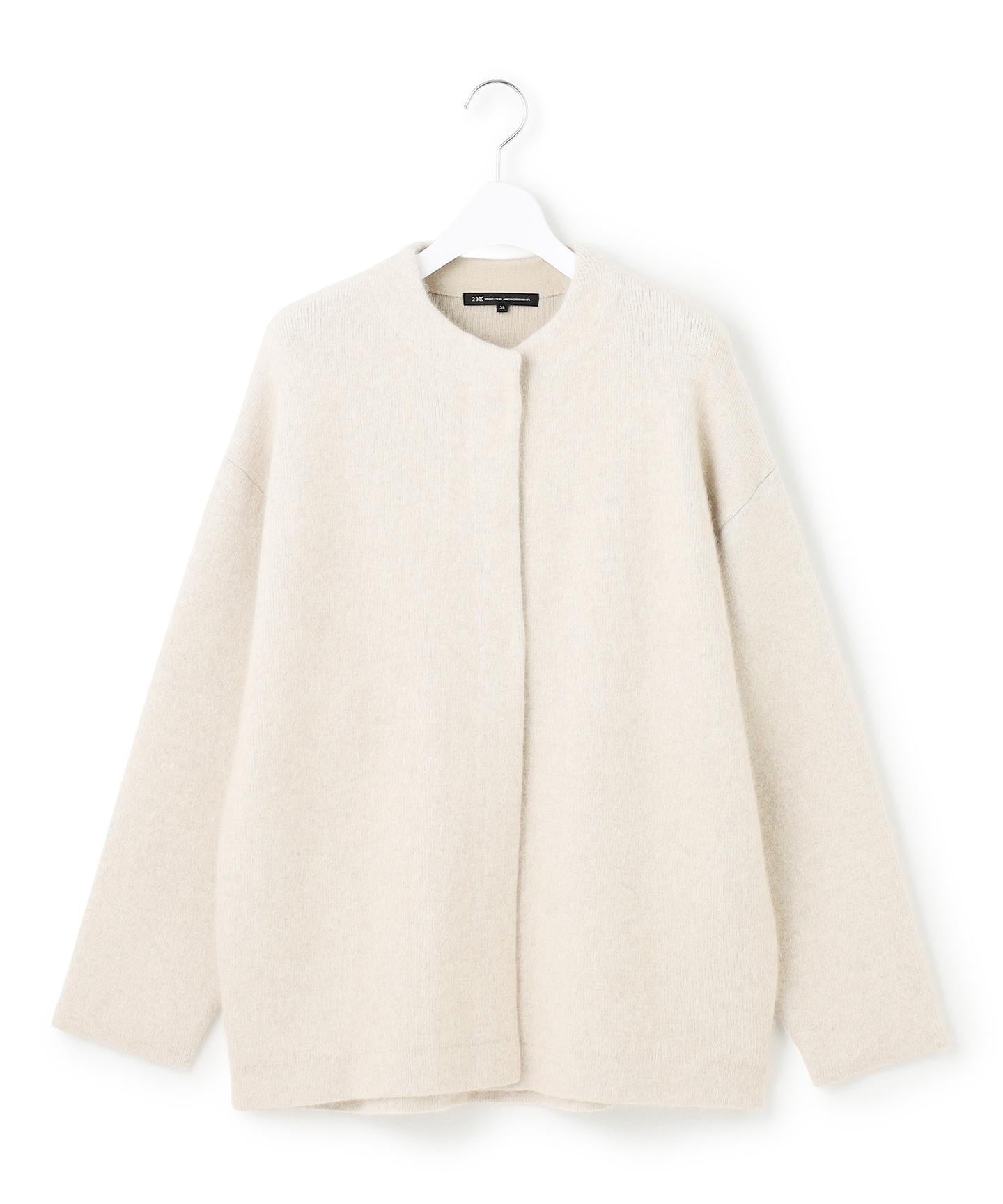 ラクーンブレンドダブルフェイス ニット アウター