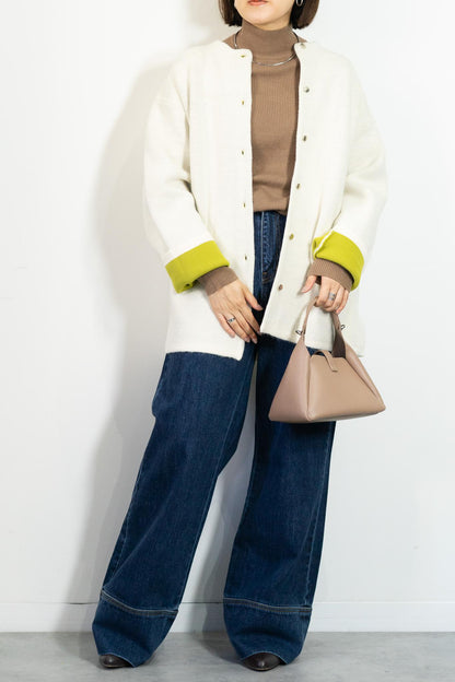 バイカラーミドルコーディガン