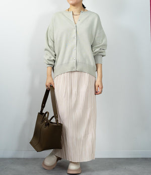 ドットボタンニットカーディガンブルゾン