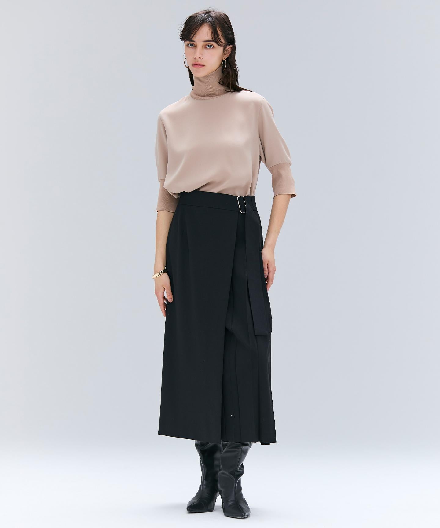 ZEPHYR / ウールライクアシンメトリープリーツスカート