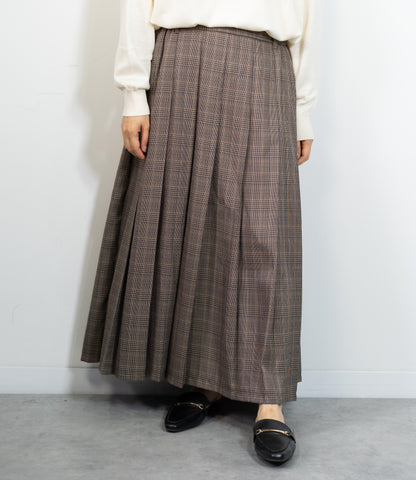 グレンチェックプリーツスカート