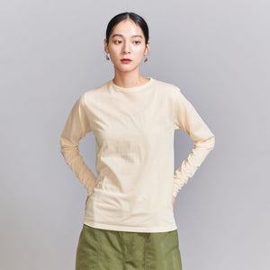 コットンナイロン天竺 シアー クルーネック Tシャツ