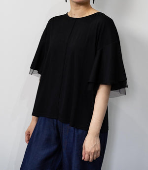 【接触冷感】スムースポンチフレアカットソー