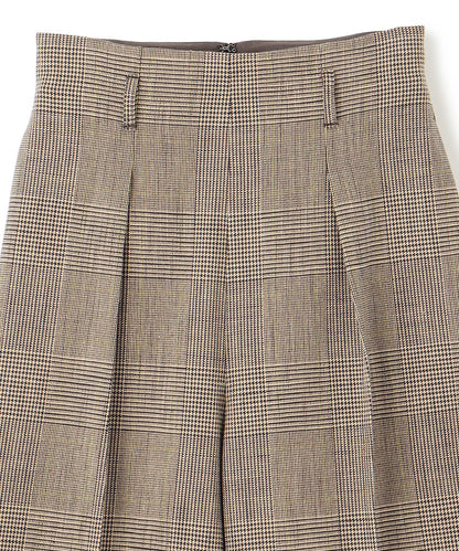 グレンチェック ワイドパンツ