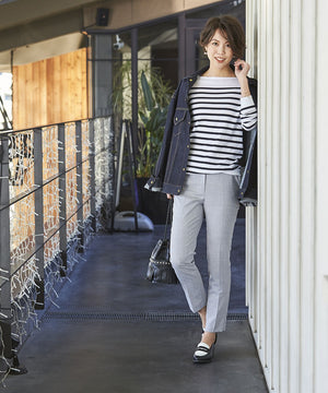 サマーウール混テーパードパンツ