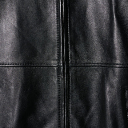 シープレザー ノーカラージップブルゾン