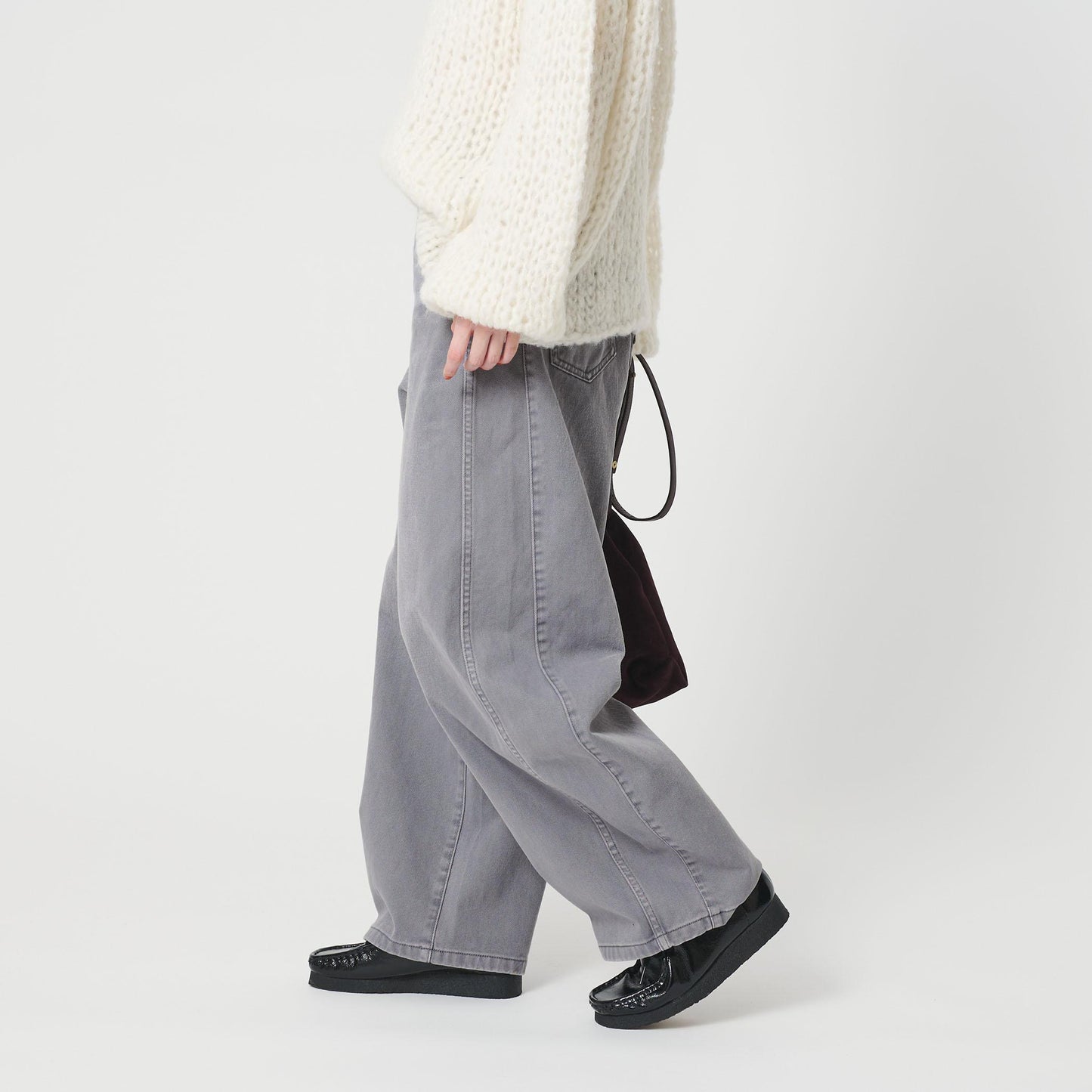 コットンデニム カーブパンツ