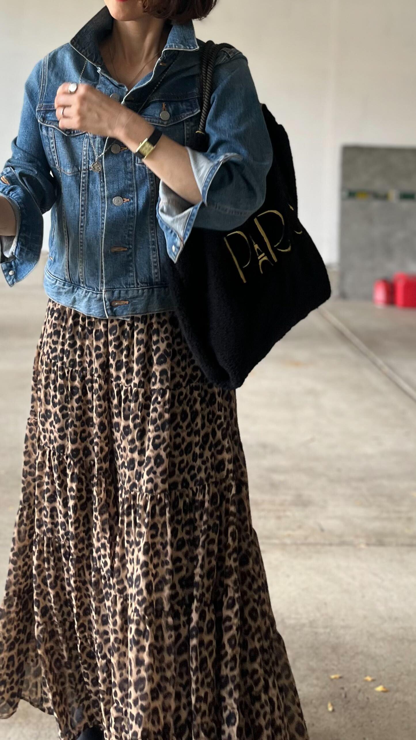 レオパードティアードスカート