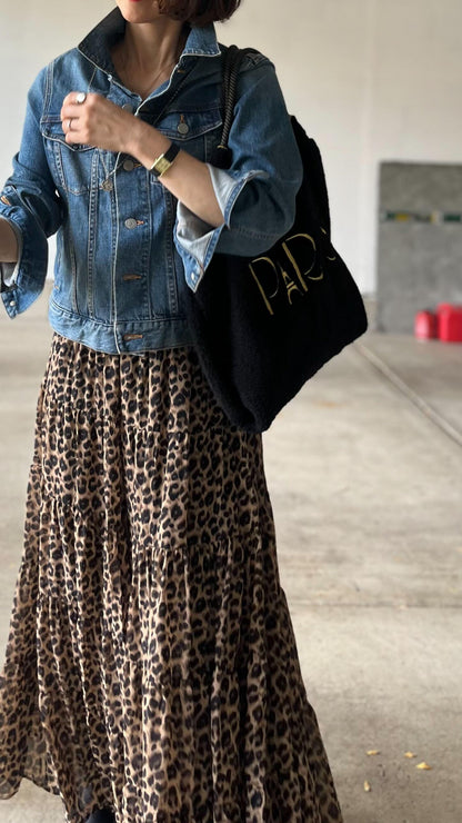 レオパードティアードスカート