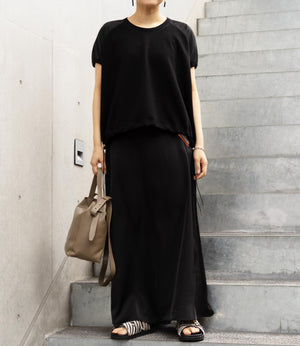 異素材切り替えドロストラグランカットソー