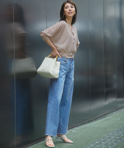 デニム ライン ワイドパンツ