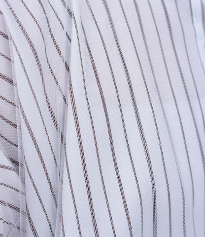 チュールレイヤードドレープブラウス