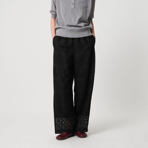 ポリエステル レースイージーパンツ