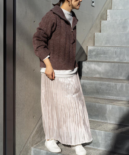 ハーフジップニット